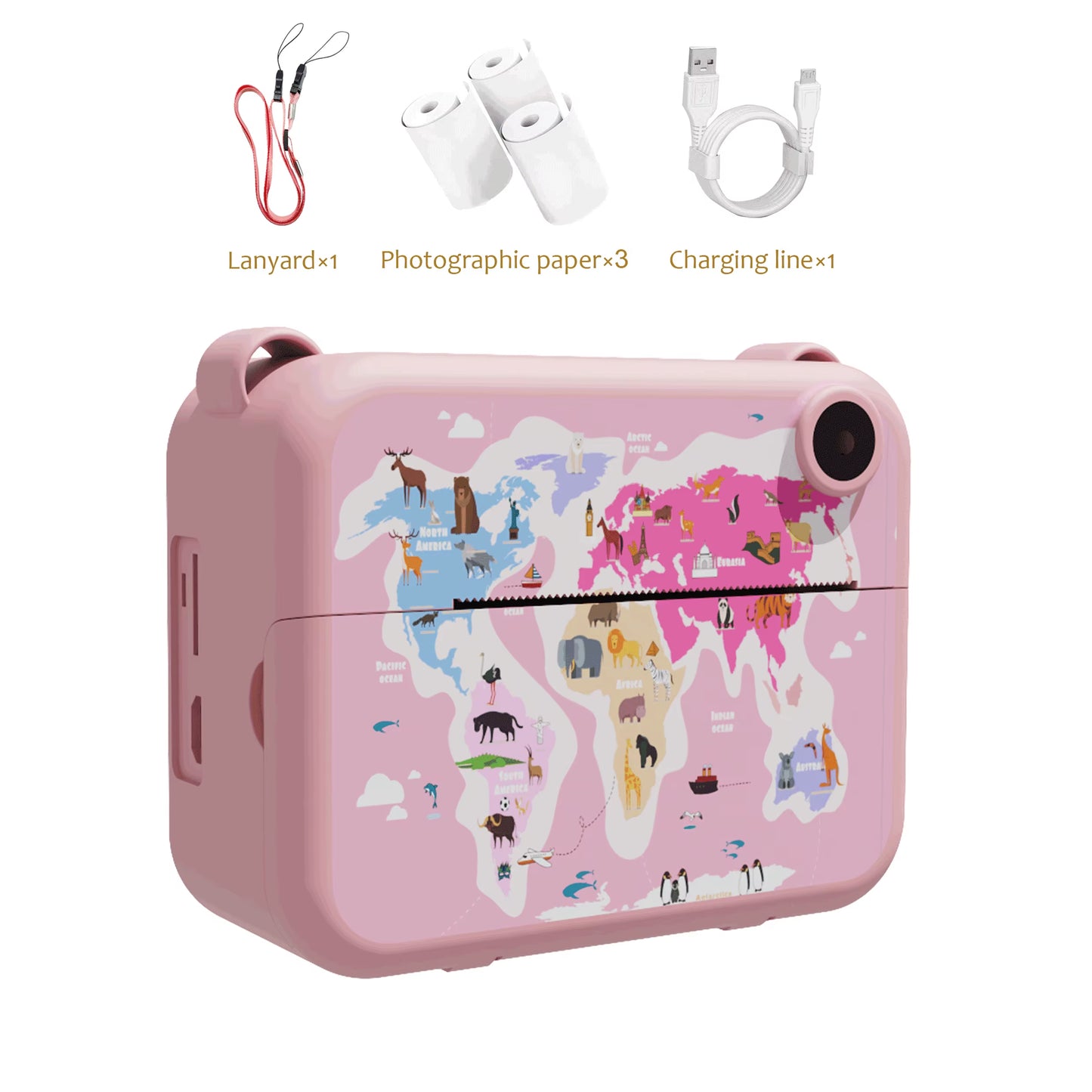 Digital Instant Printing Camera for Kids - Mini Thermal Printer for Photography, Ideal Holiday Gift