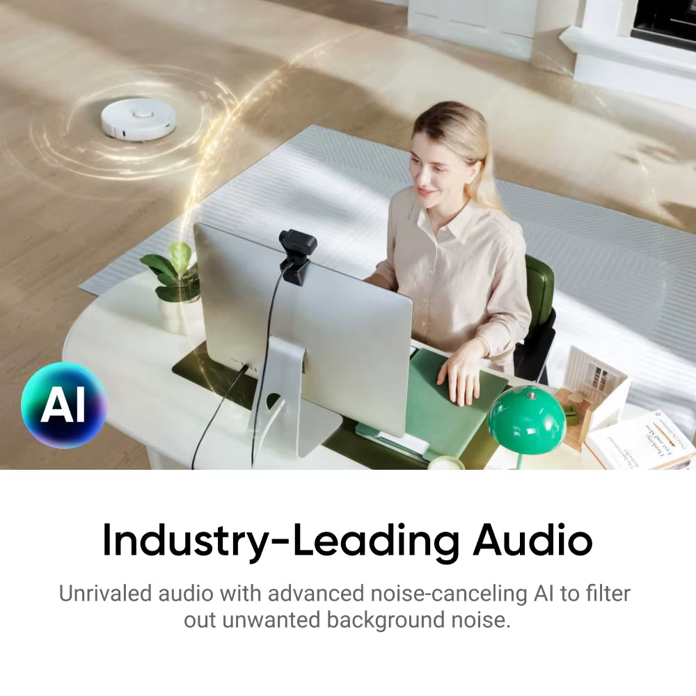 Link 2 & 2C- PTZ 4K Webcam for Pc/Mac, 1/2" Sensor, AI Tracking, HDR, AI Noise-Canceling Mic, Gesture Control
