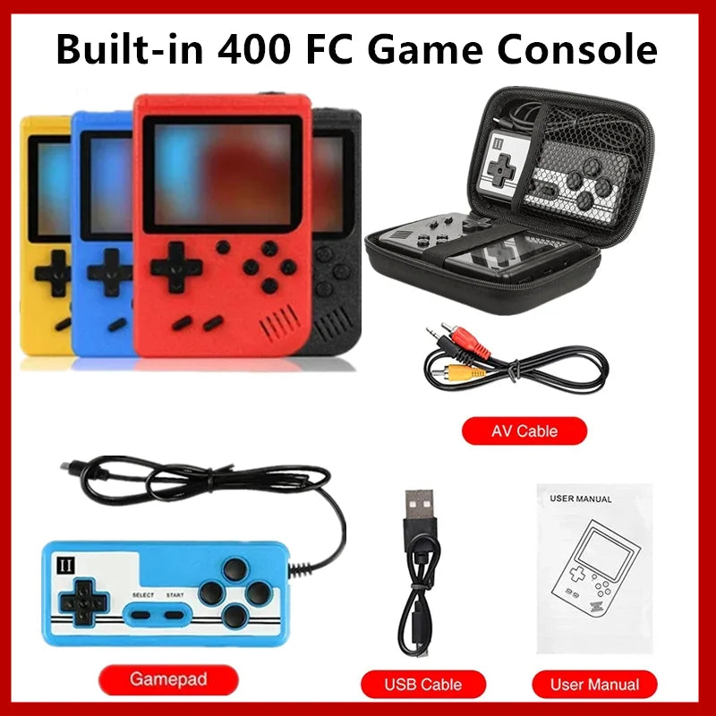 Portable Built-In 400 FC Games 8-Bit Retro Handheld Game Console Case 3.0 Inch LCD Screen Video Game Player Kids New Year Gift