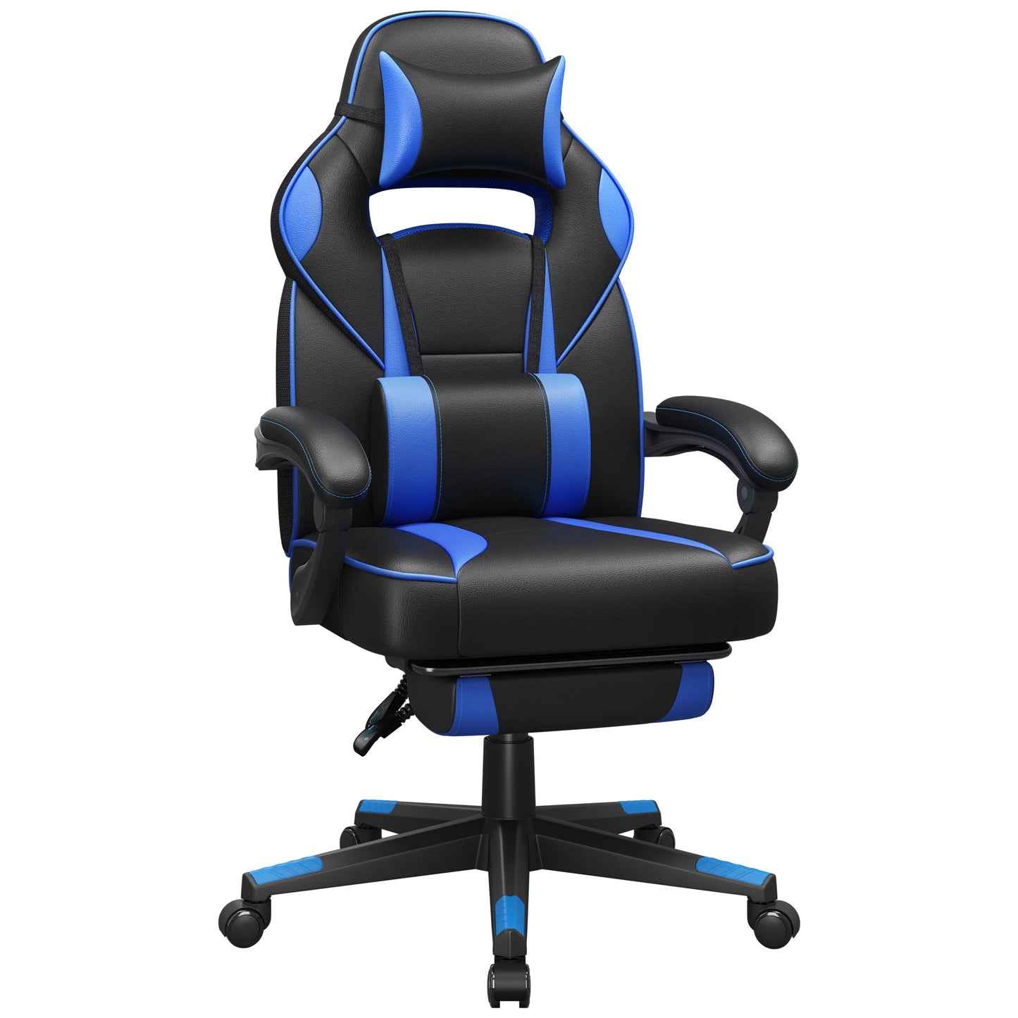 Office Chair, Gaming Chair, Adjustable, Telescopic Footrest, Rocking Mechanism, Headrest, Lumbar Support, Load 150 Kg