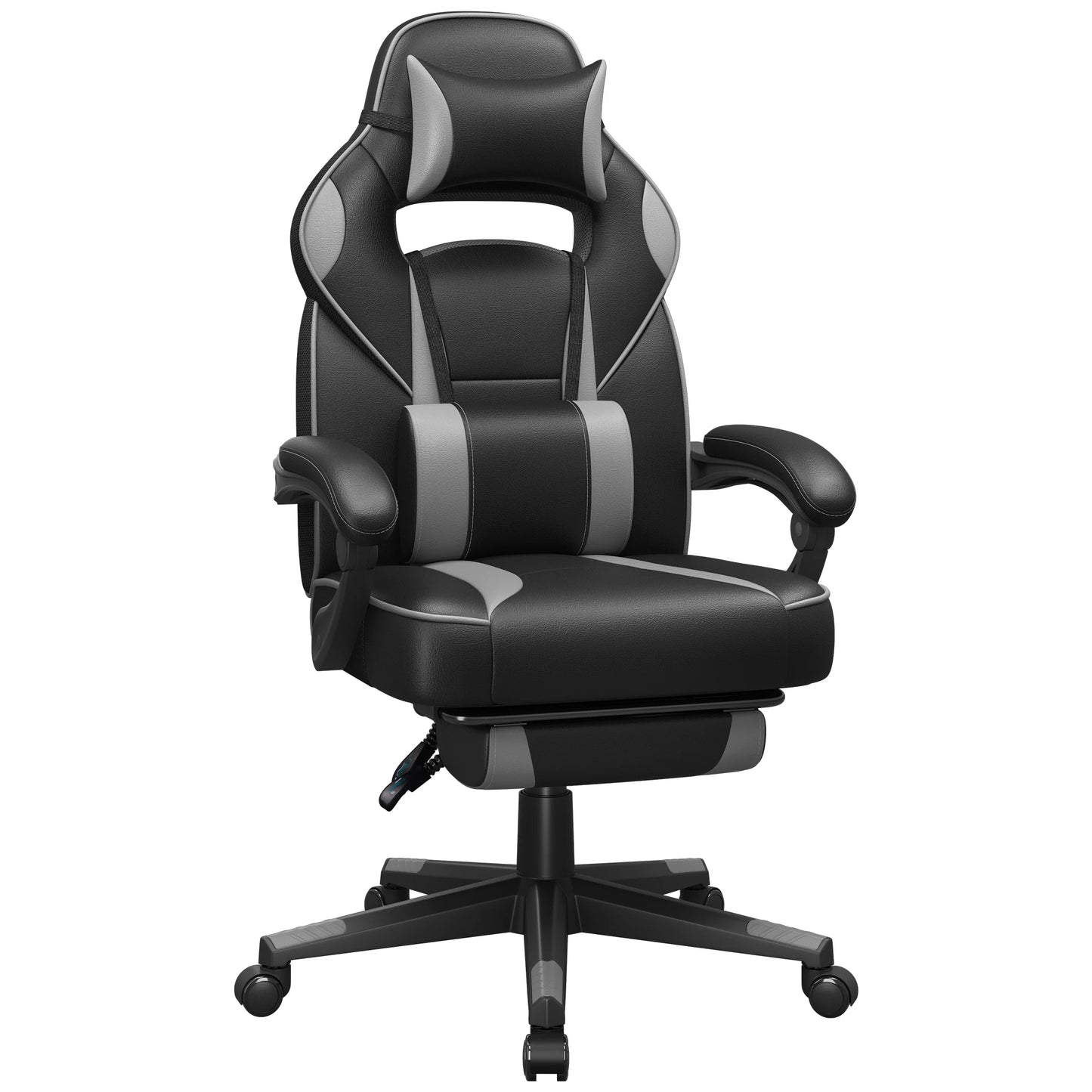 Office Chair, Gaming Chair, Adjustable, Telescopic Footrest, Rocking Mechanism, Headrest, Lumbar Support, Load 150 Kg