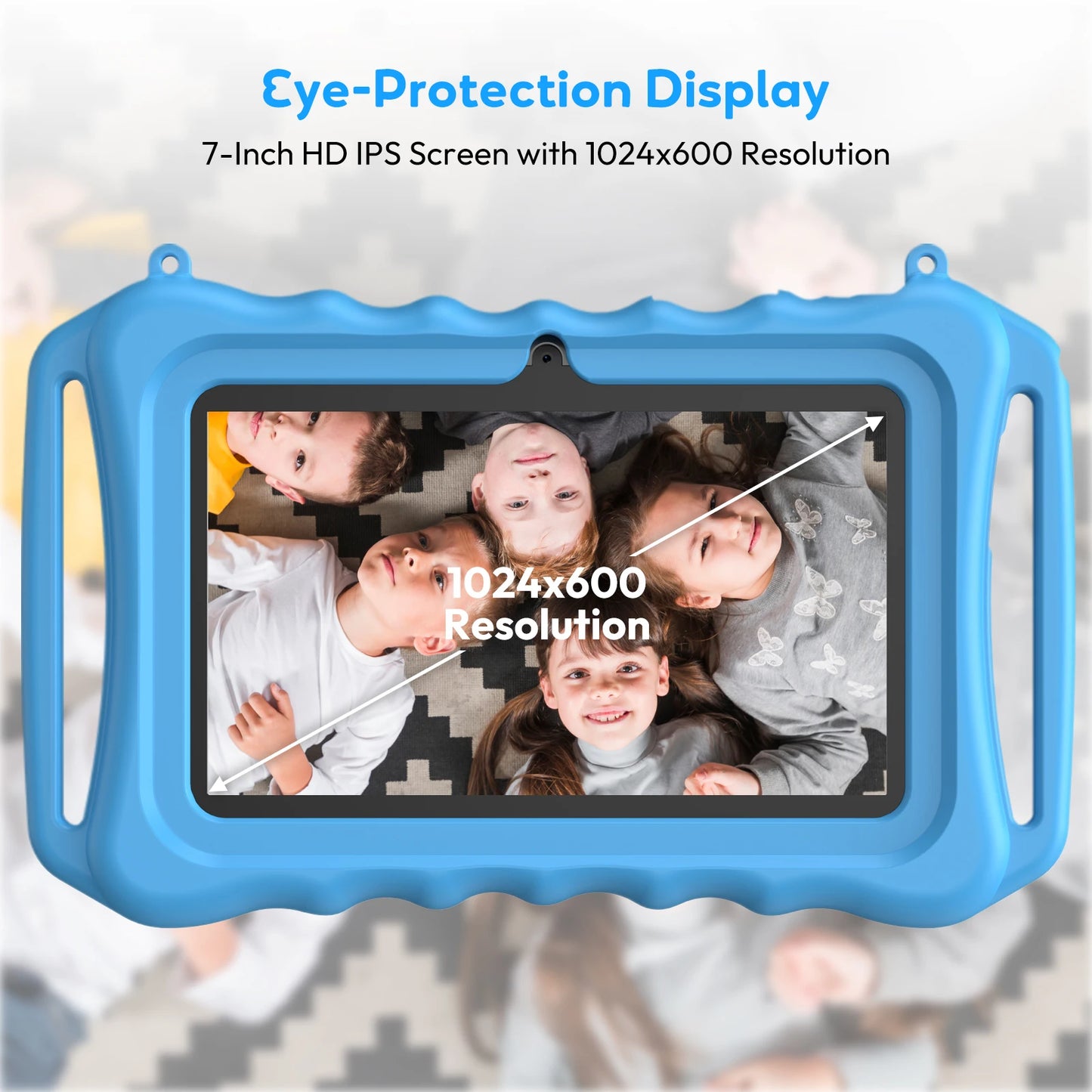 7'' Kids Tablet 32GB ROM Wifi Android 12 Bluetooth 4.2 3100Mah Parental Control