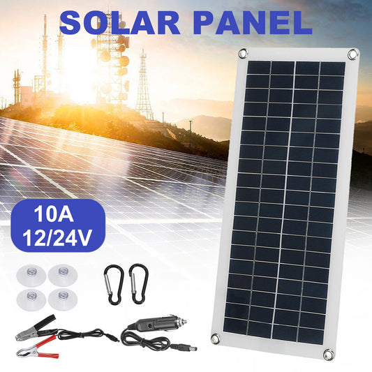 Portable 20W Solar Flexible Panel Kit 12V Switch USB Charging Interface Solar Board with 300W Controller Waterproof Solar Cells