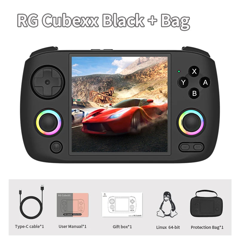 RG Cubexx Handheld Game Console 3.95" IPS Screen Rgcubexx Linux WIFI Bluetooth Retro Video Gaming Console PSP Gifts