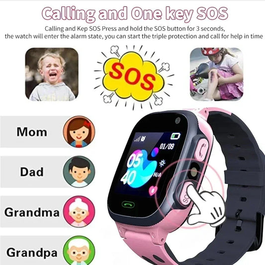 2025 Kids Safety Smart Watch Waterproof SOS anti Lost GPS Location Tracker SIM Card Child Smartwatch Gift Compatible Android IOS