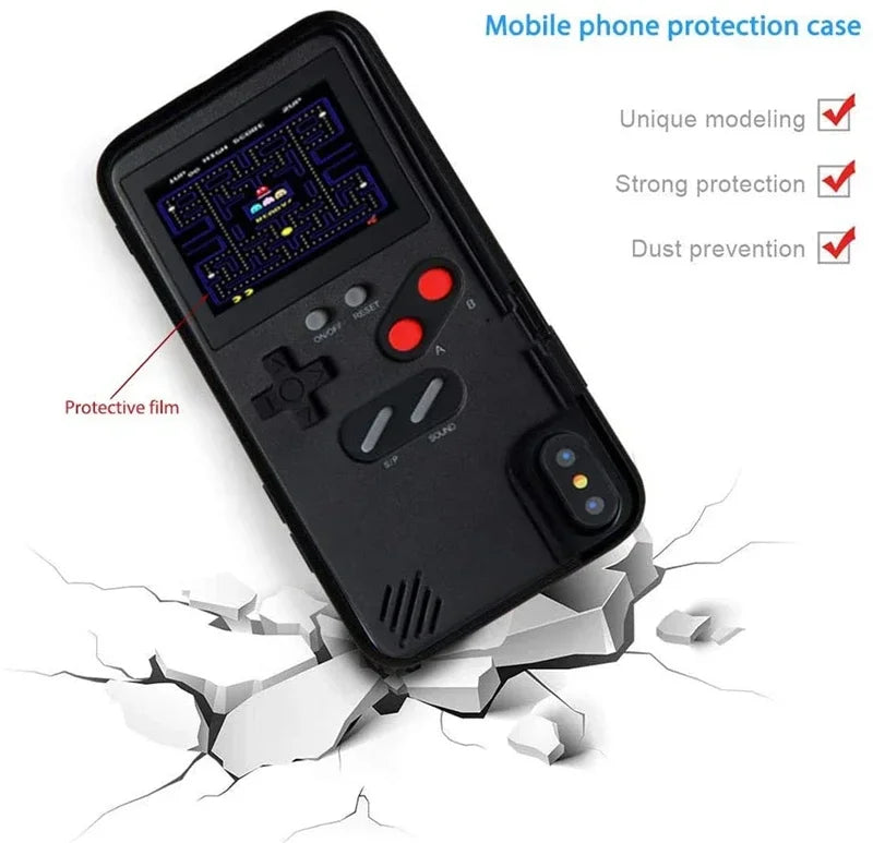 2 in 1 Gameboy 36 Games Phone Case for Iphone 13 14 15 16 Pro Max 12 11 XR X XS 8 7 plus 15Pro 16Pro Game Boy Shockproof Cover