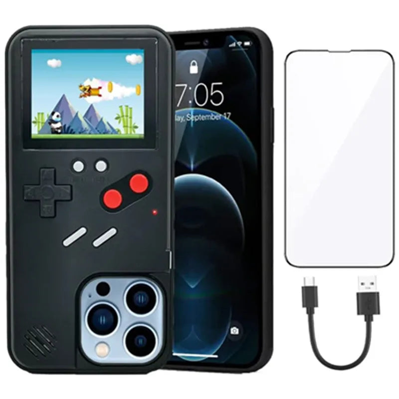 2 in 1 Gameboy 36 Games Phone Case for Iphone 13 14 15 16 Pro Max 12 11 XR X XS 8 7 plus 15Pro 16Pro Game Boy Shockproof Cover
