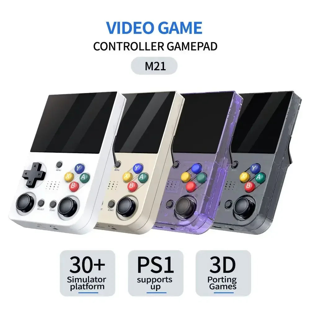 M21 Retro Handheld Game Console 3.5 Inch HD IPS Screen Built in 20000 Games 3D Large for PS1 Children'S Gift