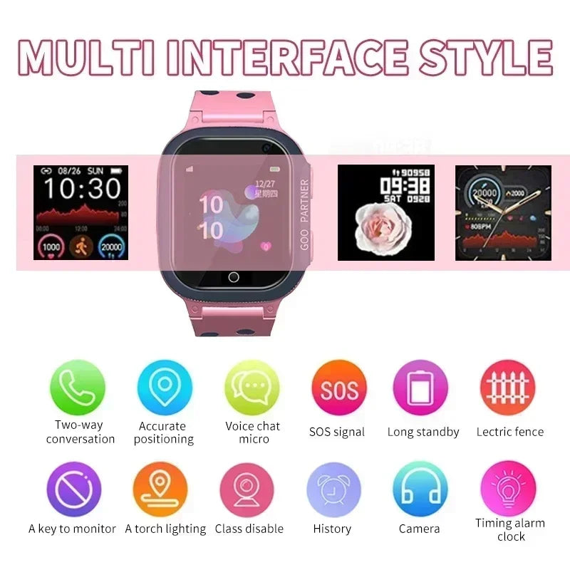 2025 Kids Safety Smart Watch Waterproof SOS anti Lost GPS Location Tracker SIM Card Child Smartwatch Gift Compatible Android IOS