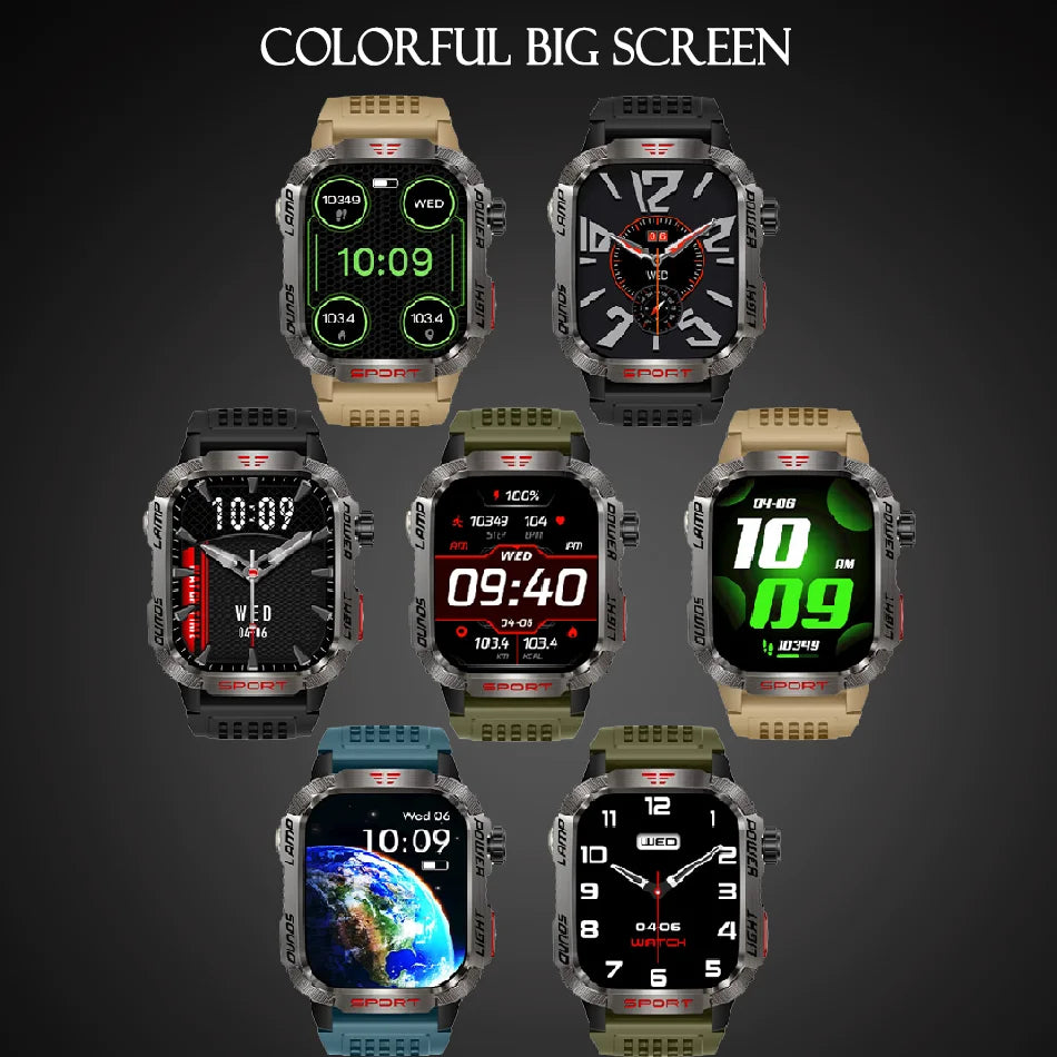 New for Huawei Xiaomi Military GPS Smart Watch Men Flashlight Compass Waterproof Outdoor Sport Tracker Bluetooth Call Smartwatch