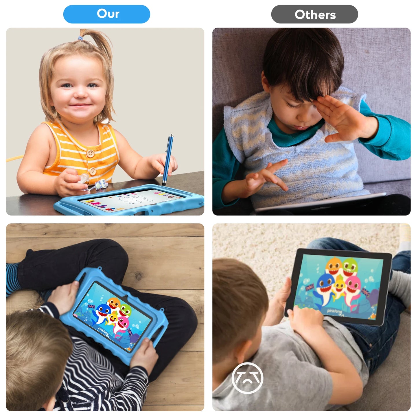 7'' Kids Tablet 32GB ROM Wifi Android 12 Bluetooth 4.2 3100Mah Parental Control