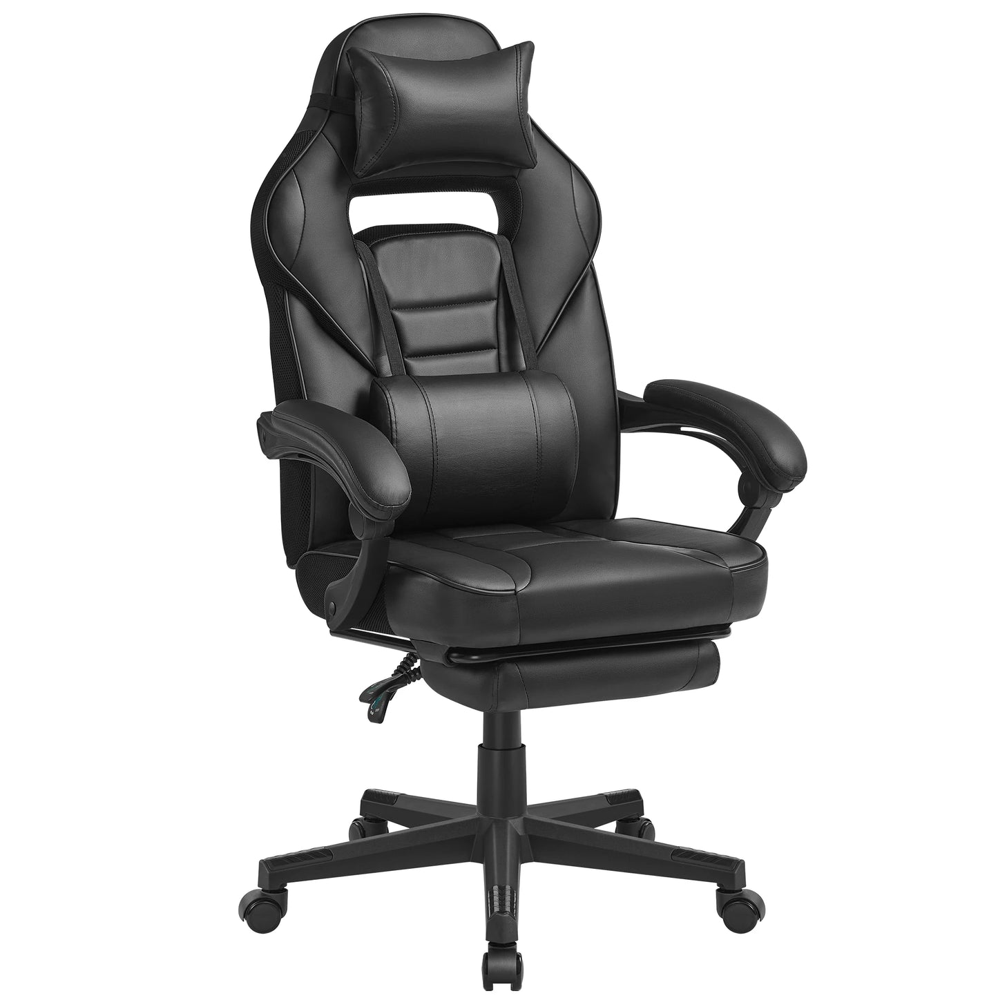 Office Chair, Gaming Chair, Adjustable, Telescopic Footrest, Rocking Mechanism, Headrest, Lumbar Support, Load 150 Kg