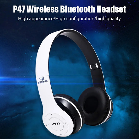 Stereo P47 Wireless Headphone Bluetooth 5.0 Folding Series HIFI Bass Earphone Kid Girl Helmet Gift with Microphone for Cellphone