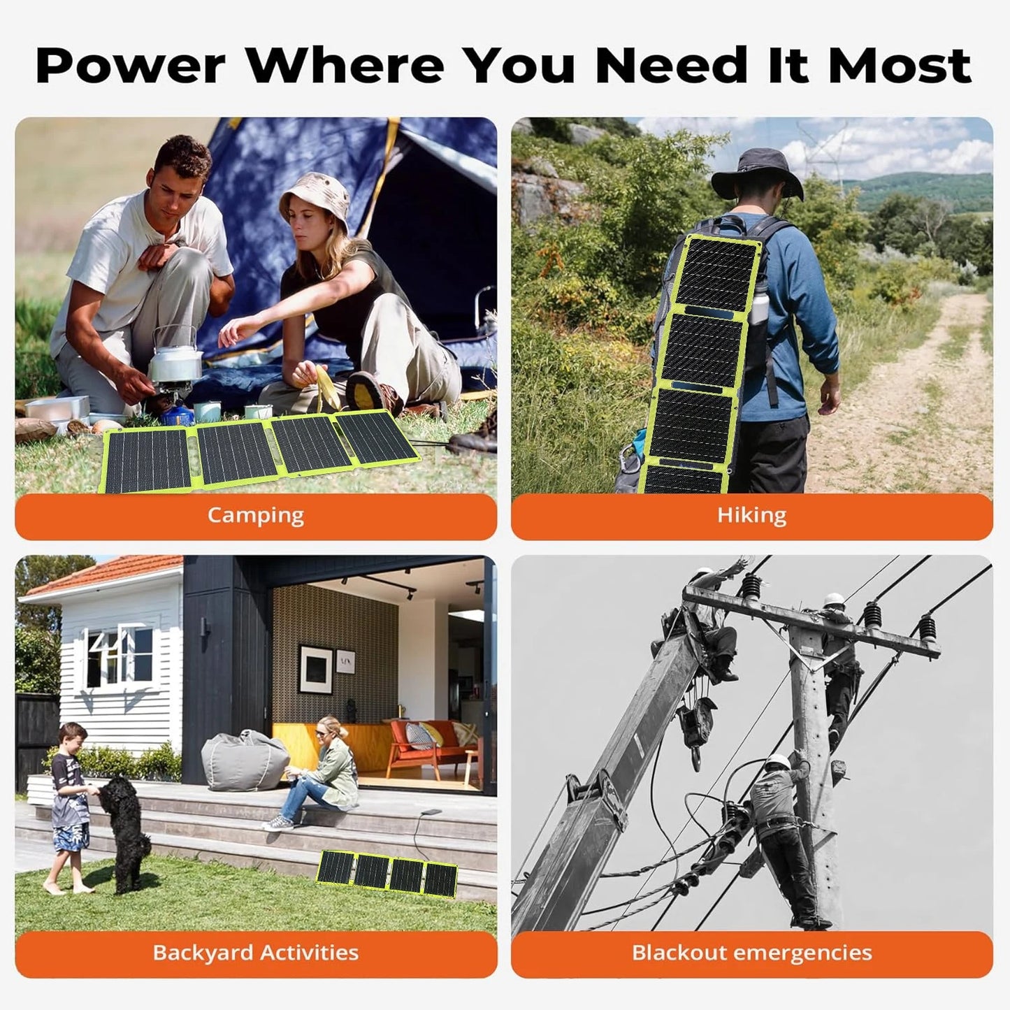 2000W Flexible Solar Panel 5V 9V 12V Portable Battery USB a C DC Solar Plate 21W/30W/60W/80W Power Bank for Camping Equipment