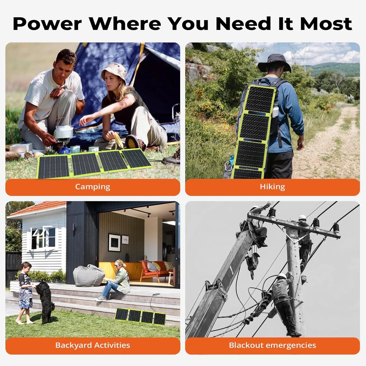 2000W Flexible Solar Panel 5V 9V 12V Portable Battery USB a C DC Solar Plate 21W/30W/60W/80W Power Bank for Camping Equipment