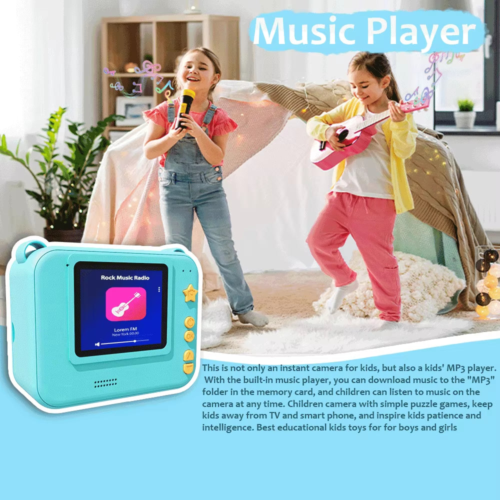 Digital Instant Printing Camera for Kids - Mini Thermal Printer for Photography, Ideal Holiday Gift
