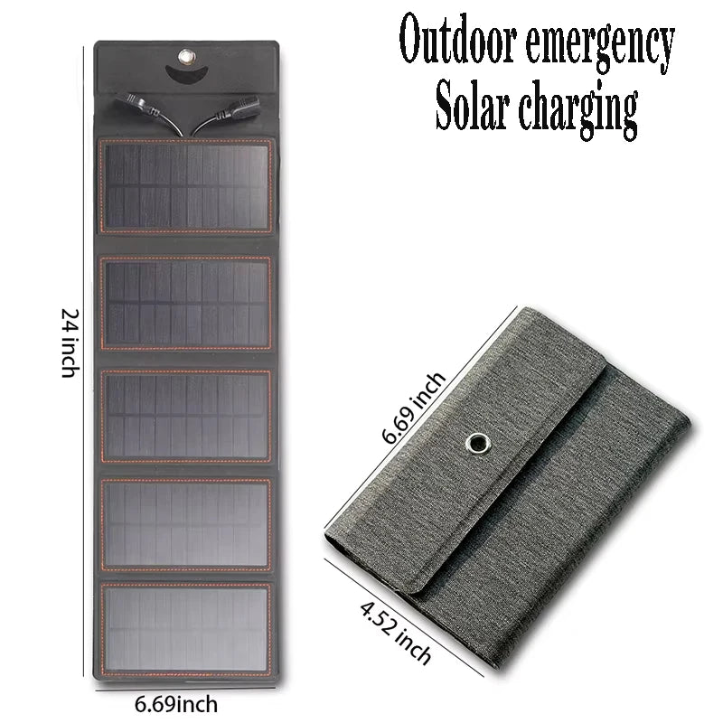 2000W Flexible Solar Panel 5V 9V 12V Portable Battery USB a C DC Solar Plate 21W/30W/60W/80W Power Bank for Camping Equipment