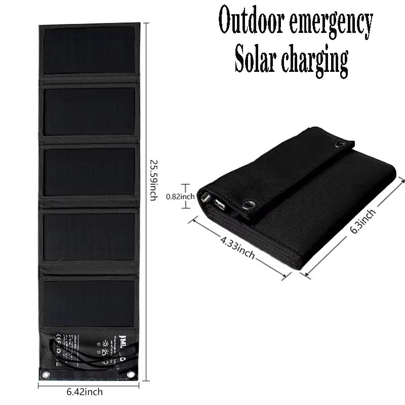 2000W Flexible Solar Panel 5V 9V 12V Portable Battery USB a C DC Solar Plate 21W/30W/60W/80W Power Bank for Camping Equipment