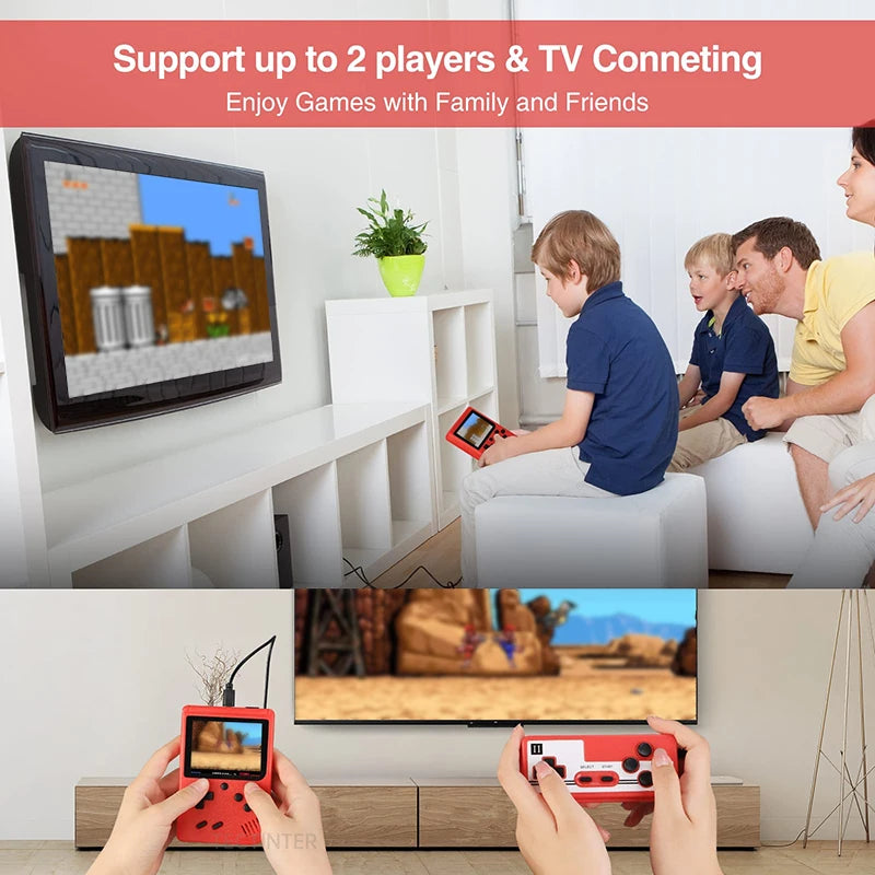 Portable Built-In 400 FC Games 8-Bit Retro Handheld Game Console Case 3.0 Inch LCD Screen Video Game Player Kids New Year Gift