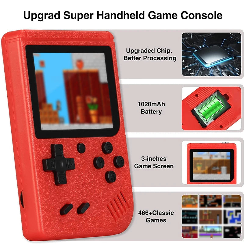 Portable Built-In 400 FC Games 8-Bit Retro Handheld Game Console Case 3.0 Inch LCD Screen Video Game Player Kids New Year Gift