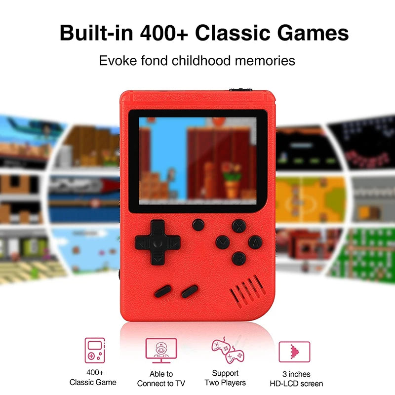 Portable Built-In 400 FC Games 8-Bit Retro Handheld Game Console Case 3.0 Inch LCD Screen Video Game Player Kids New Year Gift