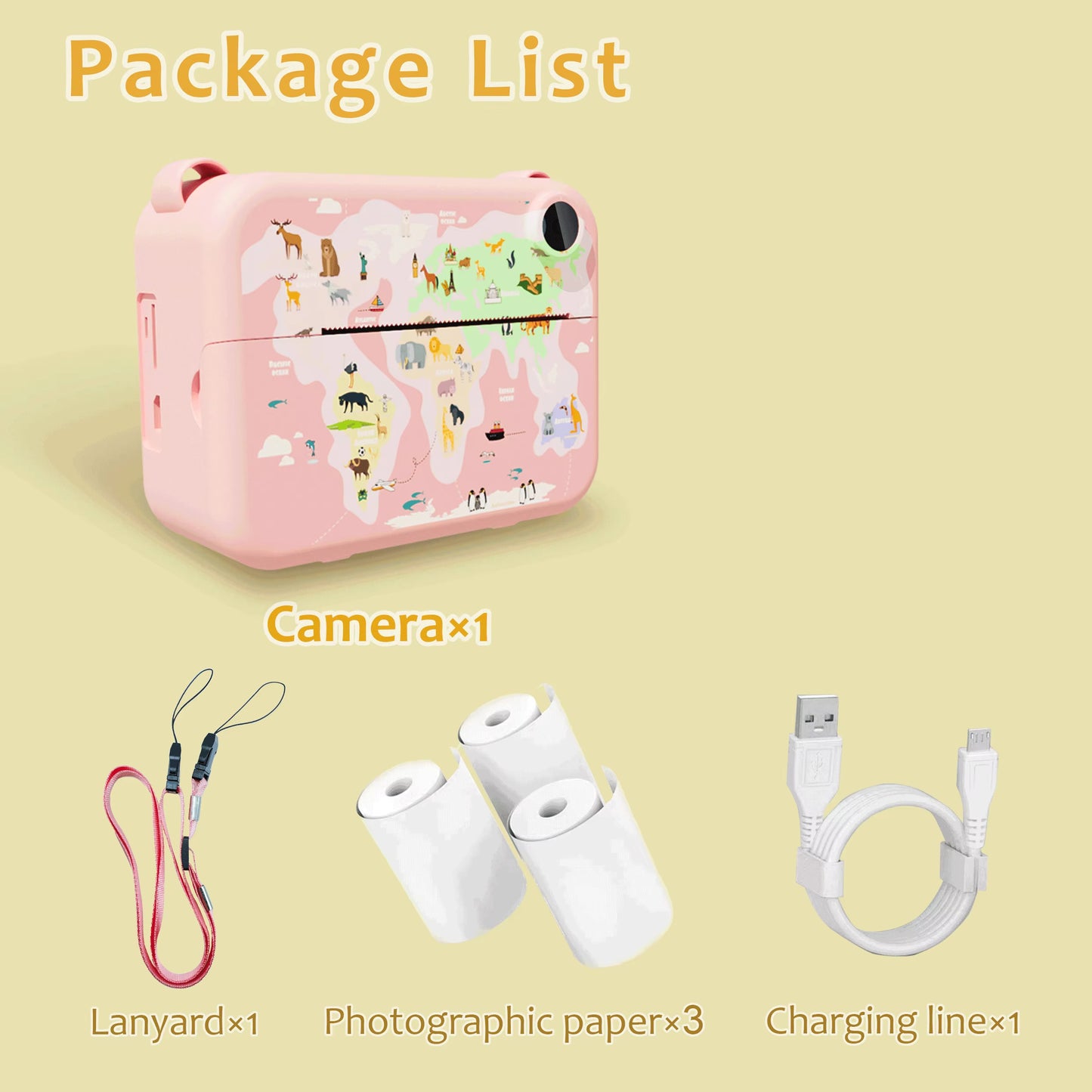 Digital Instant Printing Camera for Kids - Mini Thermal Printer for Photography, Ideal Holiday Gift
