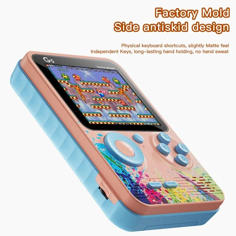G5 500 in 1 MINI Game Handheld Game Players Portable Retro Video Console Boy 8 Bit 3.0 Inch Color LCD Screen Games
