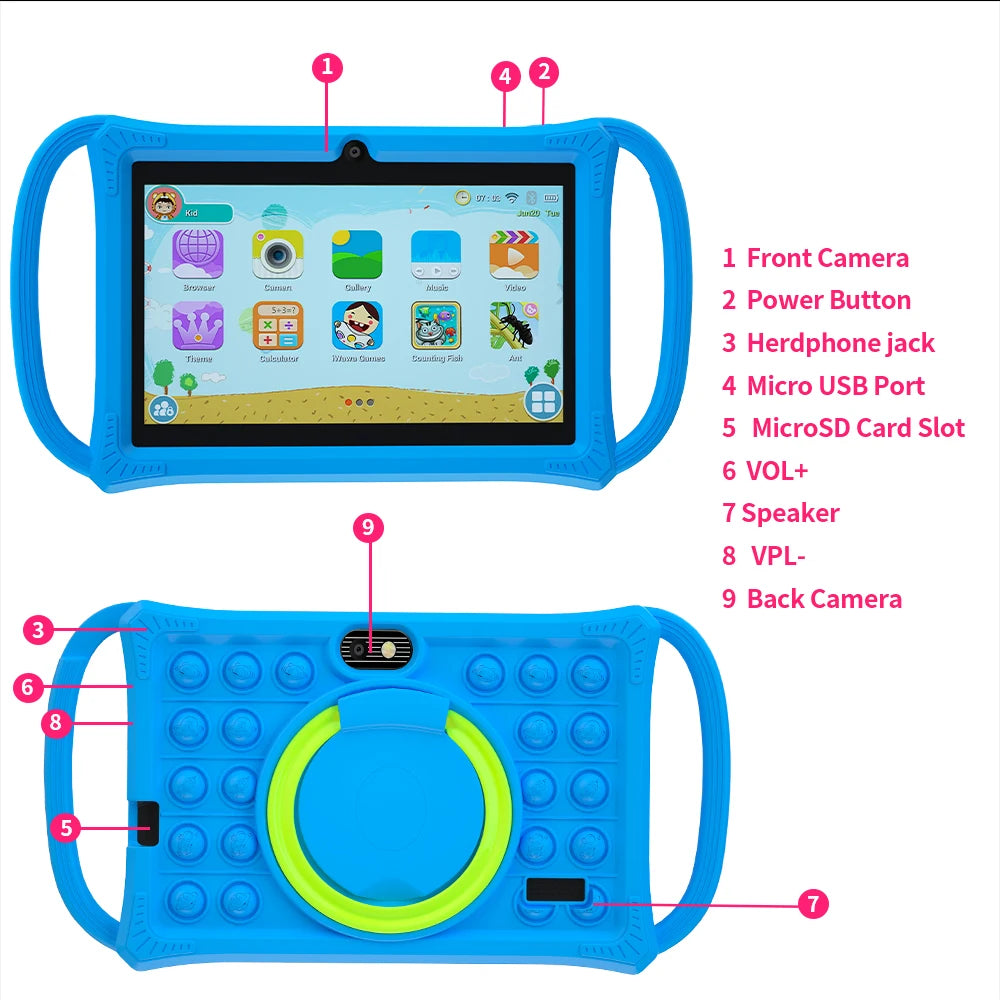 New 7.0 Inch Android 12 Tablet Google Play Quad Core Tablets BT Wi-Fi 4GB RAM 64GB ROM Tablets Children'S Gifts