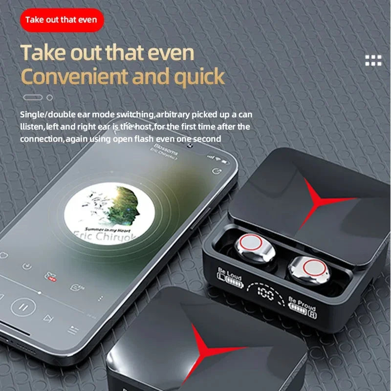 TWS M90Pro Wireless Headphones Gaming Earphone Bluetooth 5.3 Sport Earbud with Mic Charging Box Music Headsets for Iphone Xiaomi
