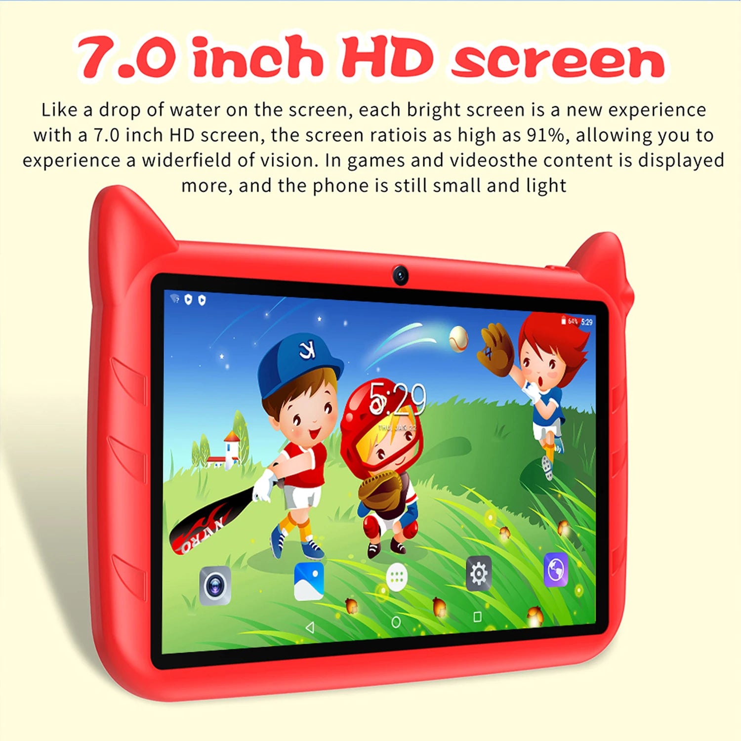 New 7 Inch Cartoon Pattern Kids Tablets Quad Core 4GB+64GB ROM Bluetooth 5G Wifi Learning Education Games Tablet Children'S Gift