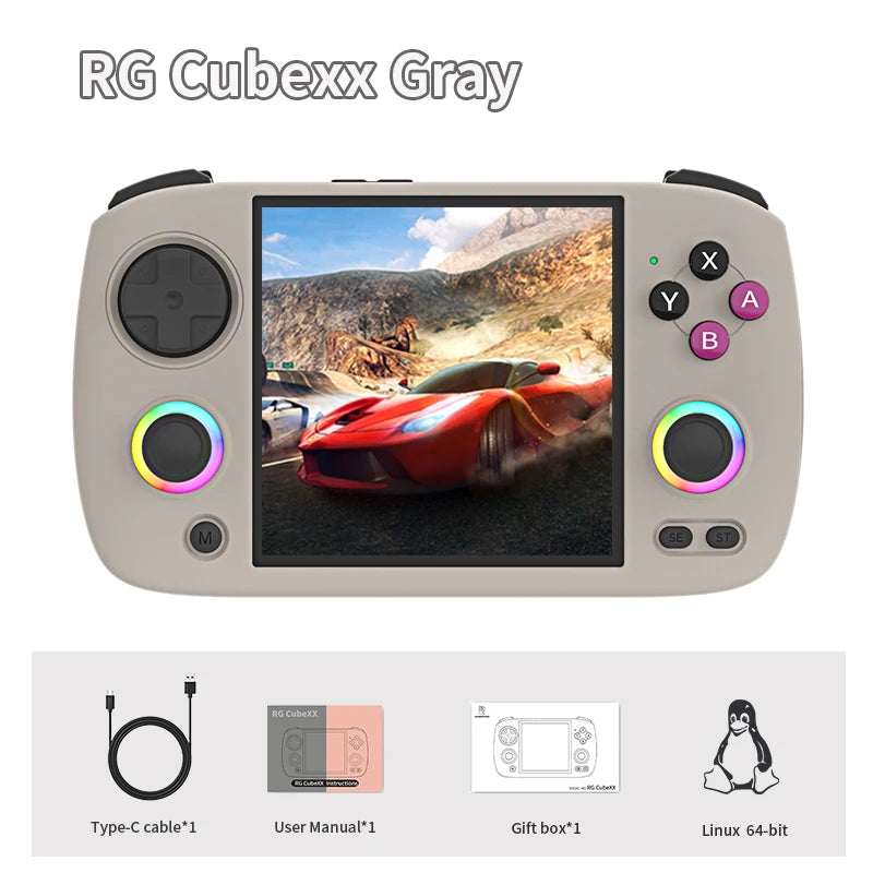 RG Cubexx Handheld Game Console 3.95" IPS Screen Rgcubexx Linux WIFI Bluetooth Retro Video Gaming Console PSP Gifts
