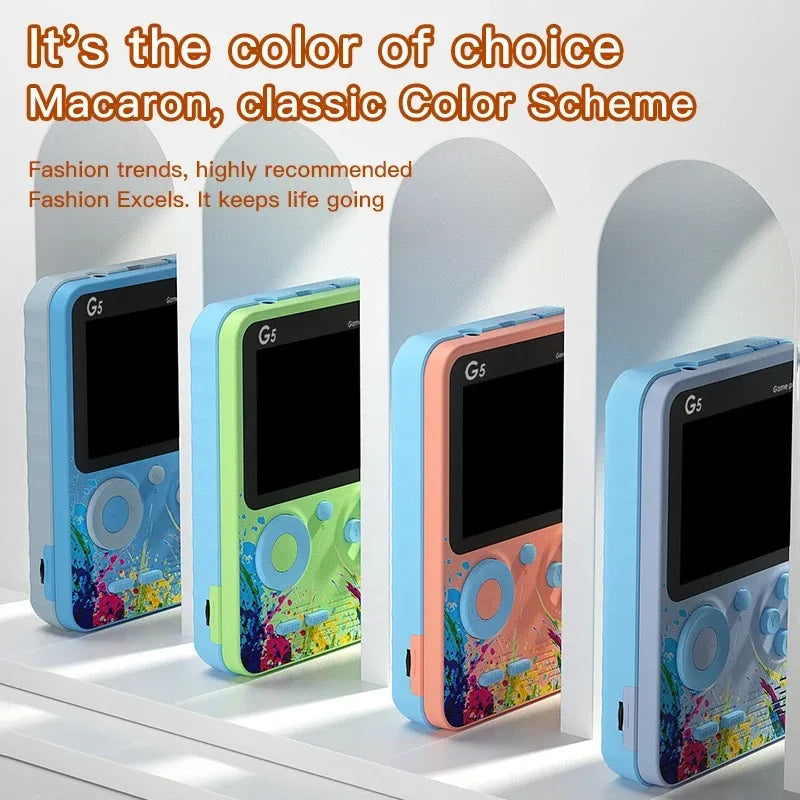 G5 500 in 1 MINI Game Handheld Game Players Portable Retro Video Console Boy 8 Bit 3.0 Inch Color LCD Screen Games
