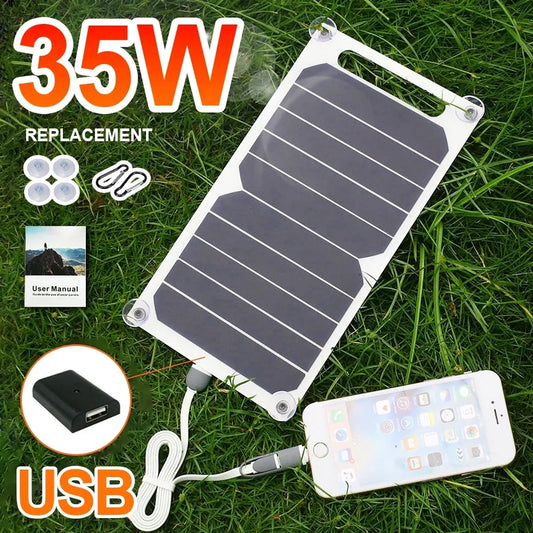 35W Sunpower Portable Solar Panel 5V Solar Plate Withusb Safe Stabilize Charger Forpower Bank Phone Outdoor Camping Home RV Gift