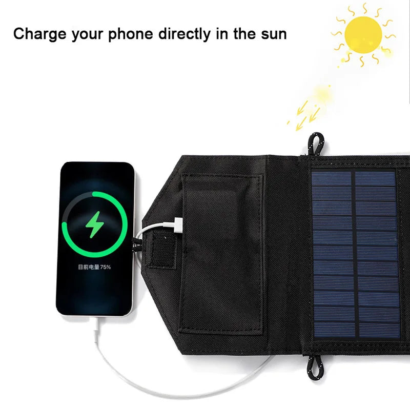 500W Portable Polysilicon Solar Panel Charger USB 5V DC Foldable Solar Panel for Phone Charge Power Bank for Hiking Camping