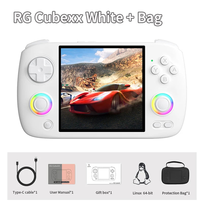 RG Cubexx Handheld Game Console 3.95" IPS Screen Rgcubexx Linux WIFI Bluetooth Retro Video Gaming Console PSP Gifts