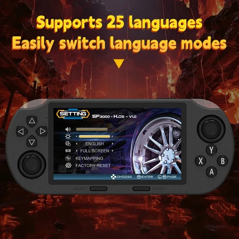 SF3000 Mini Retro Handheld Game Console 4.5" IPS Screen 20000+ Games Portable Pocket Video Game for PS1/GBA/ Arcade Games