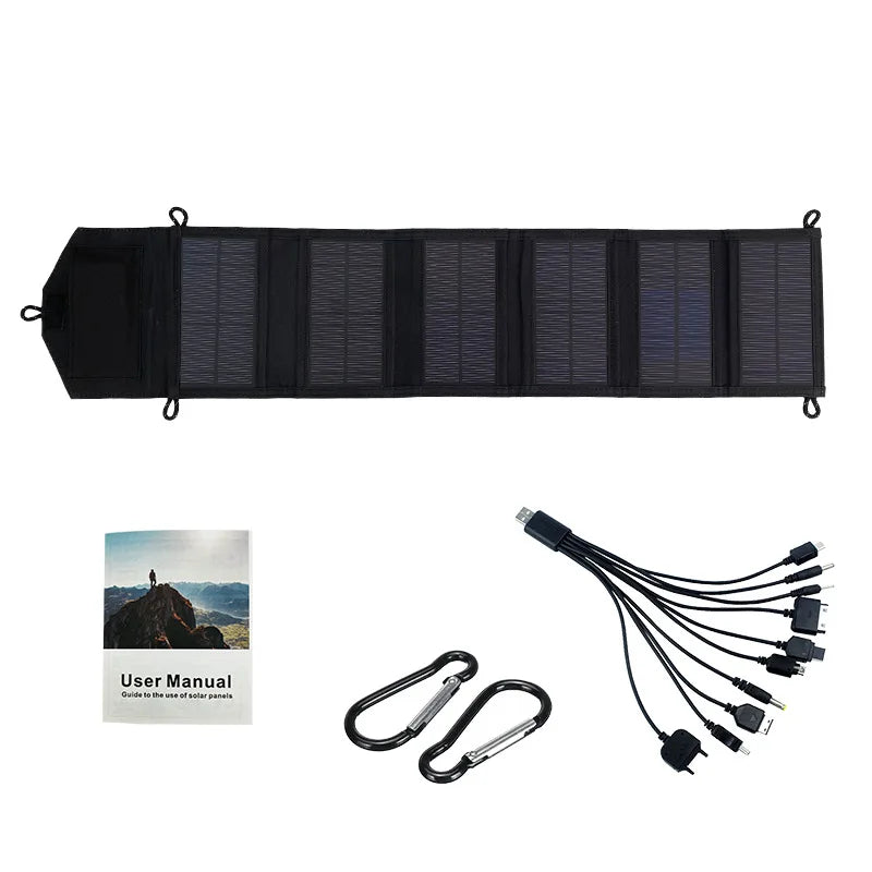 500W Portable Polysilicon Solar Panel Charger USB 5V DC Foldable Solar Panel for Phone Charge Power Bank for Hiking Camping