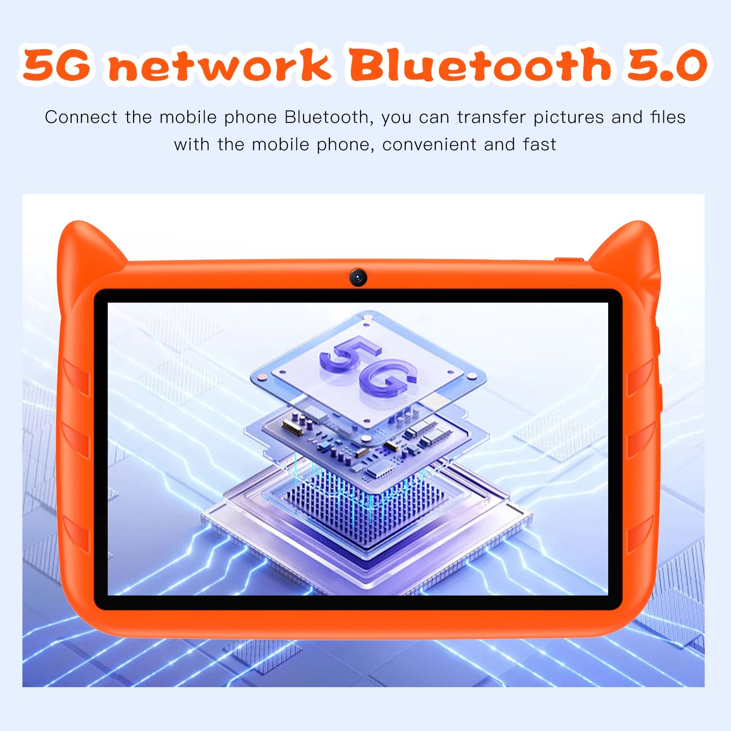 New 7 Inch Cartoon Pattern Kids Tablets Quad Core 4GB+64GB ROM Bluetooth 5G Wifi Learning Education Games Tablet Children'S Gift