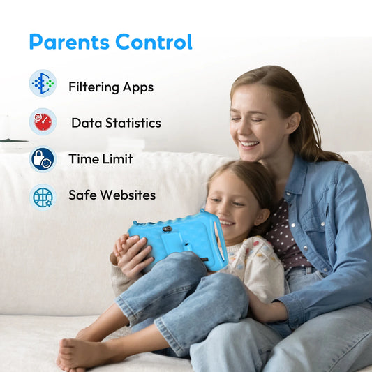 7'' Kids Tablet 32GB ROM Wifi Android 12 Bluetooth 4.2 3100Mah Parental Control