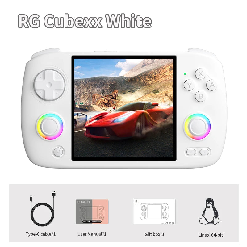 RG Cubexx Handheld Game Console 3.95" IPS Screen Rgcubexx Linux WIFI Bluetooth Retro Video Gaming Console PSP Gifts