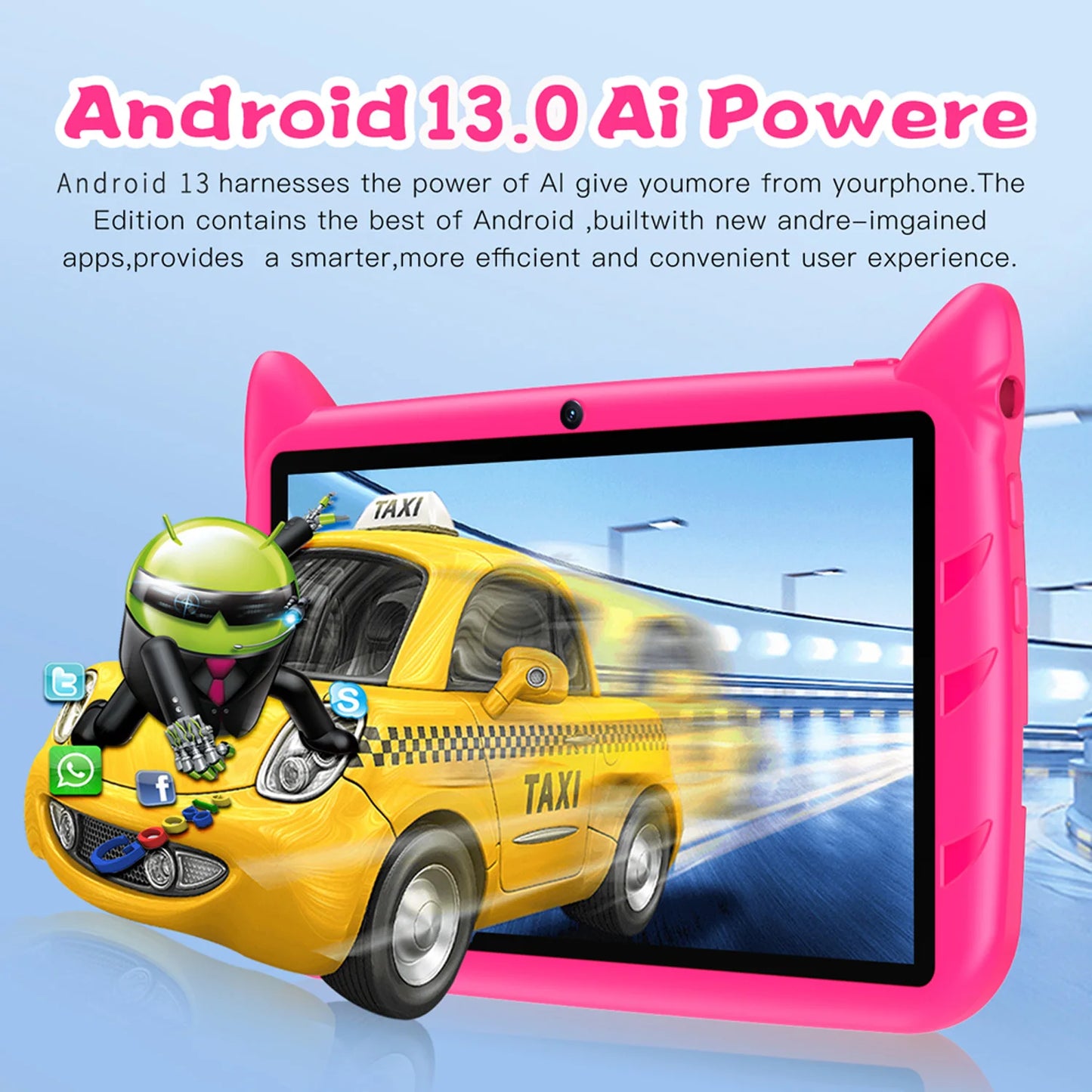 New 7 Inch Cartoon Pattern Kids Tablets Quad Core 4GB+64GB ROM Bluetooth 5G Wifi Learning Education Games Tablet Children'S Gift