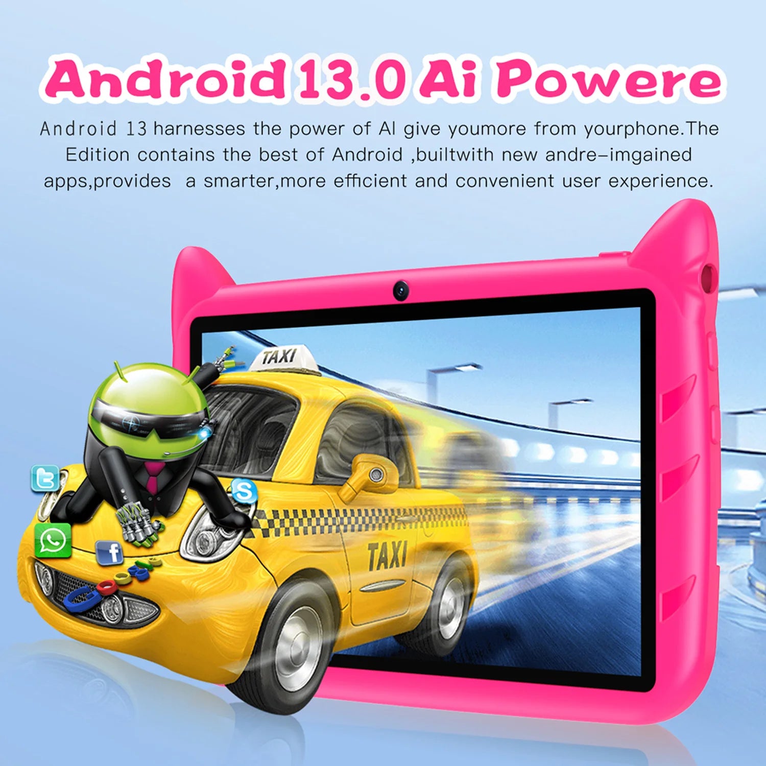 New 7 Inch Cartoon Pattern Kids Tablets Quad Core 4GB+64GB ROM Bluetooth 5G Wifi Learning Education Games Tablet Children'S Gift