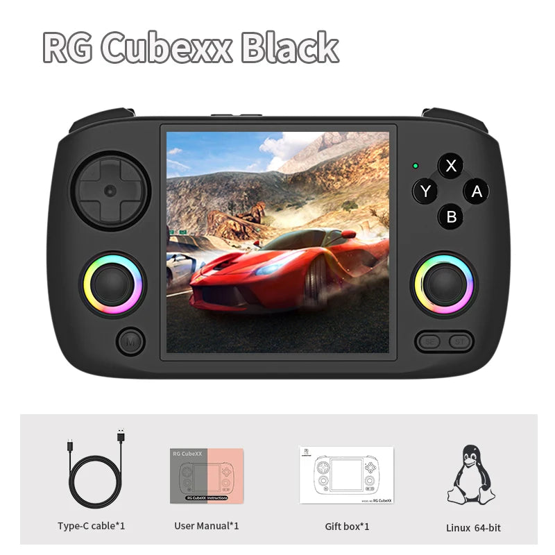 RG Cubexx Handheld Game Console 3.95" IPS Screen Rgcubexx Linux WIFI Bluetooth Retro Video Gaming Console PSP Gifts