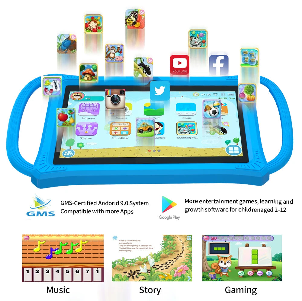 New 7.0 Inch Android 12 Tablet Google Play Quad Core Tablets BT Wi-Fi 4GB RAM 64GB ROM Tablets Children'S Gifts