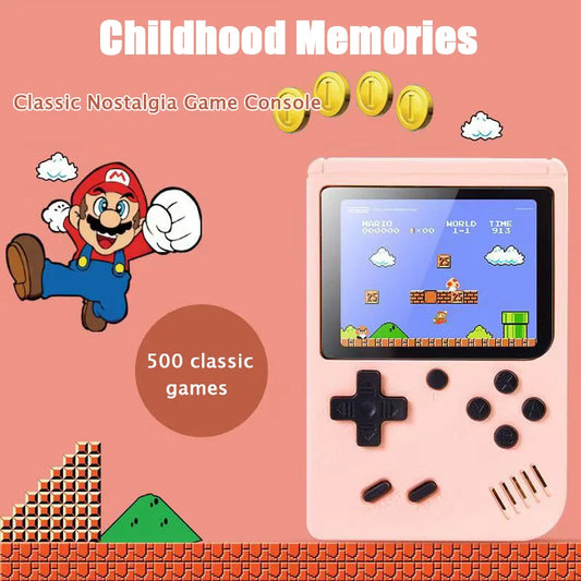 Retro Portable Mini Handheld Video Game Console 3.0-Inch Flexible HD Screen Kids Color Game Player Built in 500 Games Mini Gift
