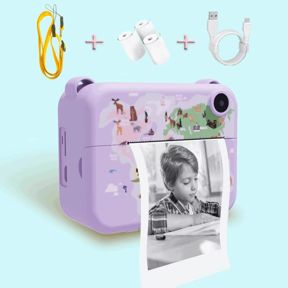 Digital Instant Printing Camera for Kids - Mini Thermal Printer for Photography, Ideal Holiday Gift